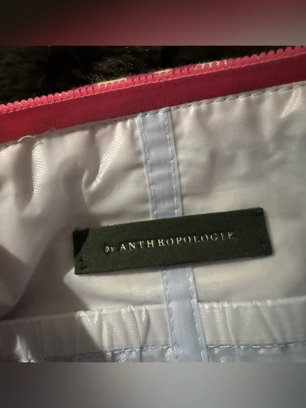 Anthropologie Pink Patchwork Shag Fringe Boho Clutch Bag